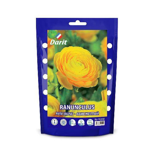 Ранункулюс Авив жёлтый/ Ranunculus Aviv Jaune 7/8, Darit 10 шт/уп