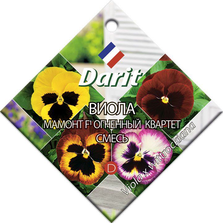 Виола Мамонт Огненный квартет смесь F1, семена Дарит 7шт (500)