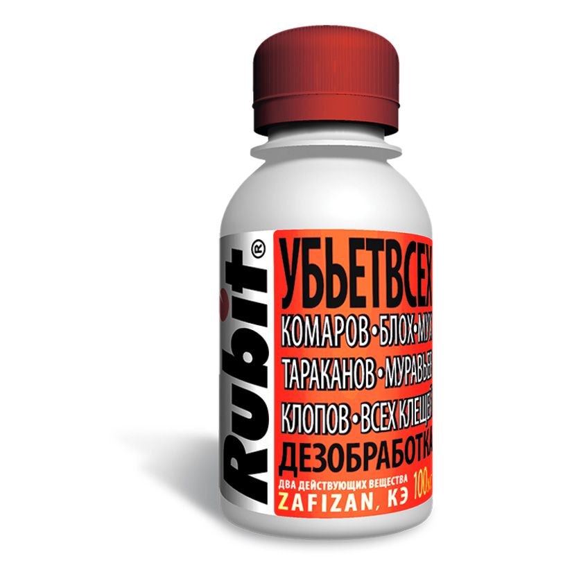 Средство от клещей, комаров, блох, мух, тараканов, муравьев ЗАФИЗАН 100мл (45) Рубит 