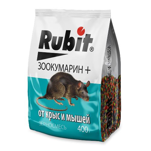 Средство от крыс и мышей зерновая смесь ЗООКУМАРИН+ 400г (25) Рубит