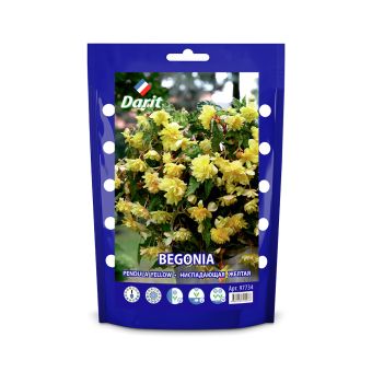 Бегония Ниспадающая жёлтая Begonia Pendula Yellow  6/+, Darit Дой-пак, 2шт