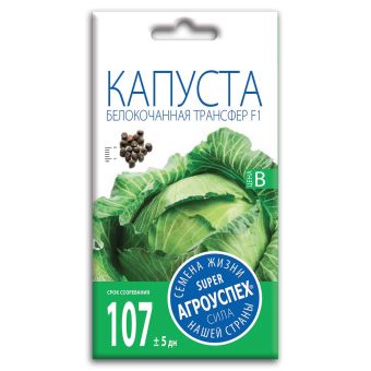 Капуста белокочанная Трансфер F1, семена Агроуспех 0,25г (300)