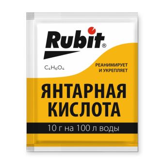 Стимулятор роста растений Янтарная кислота пакет 10г (300) Рубит