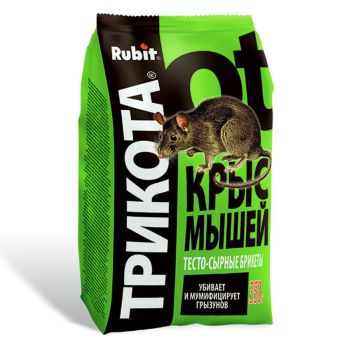 Средство от крыс и мышей мумифиц. приманка тесто брикет ТРИКОТА 350г (20) Рубит 